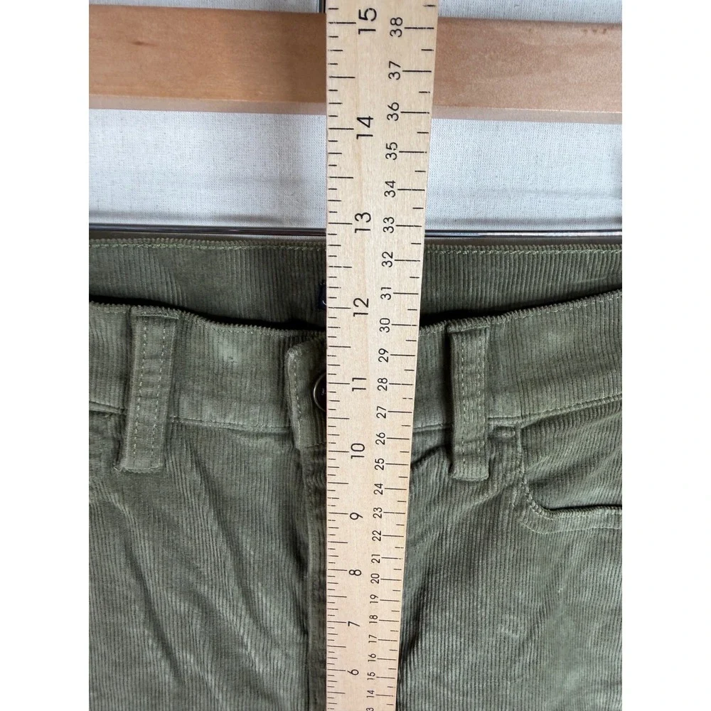 J. Crew Women's Wide Leg Corduroy Trouser Pants size 27 Olive Green CN715